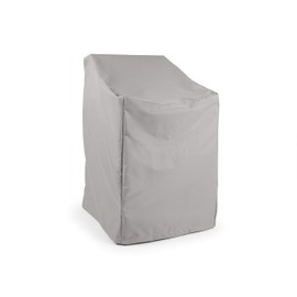 Covermates Stacking Chair Cover - Heavy-Duty Polyester, Weather Resistant, Drawcord Hem, Seating and Chair Covers, 28W x 34D x 52H, Ripstop Grey
