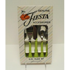 FIESTA CHARTREUSE SWIRL FLATWARE 5 Pc. Set "New 1999 Original Stock" Free Ship