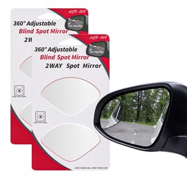 Adjustable Blind Spot Mirrors for Car, SUV, Truck, Bike, HD Glass Universal Wide Angle Fan Shaped Frameless Convex Rearview Safety Eliminate Blind Spot Side Mirror, 2 Pack - 4 Mirrors