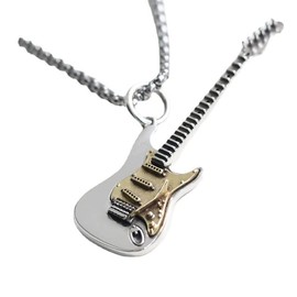 Retro Hip Hop Rock Punk Wind Electric Guitar Pendant Necklace for Women and Men Punk Rock Music Jewelry