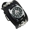 Good Leather Punk Skull Quartz Men's Wrist Watch,Big Dial Skull