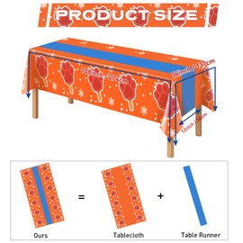 4Pcs 2in1 Paw Print Birthday Party Decorations Tablecloth, 54" x 108" Paw Table Cloth Disposable Rectangle Plastic Anime Table Cover for Kids Baby Shower Themed Party Supplies