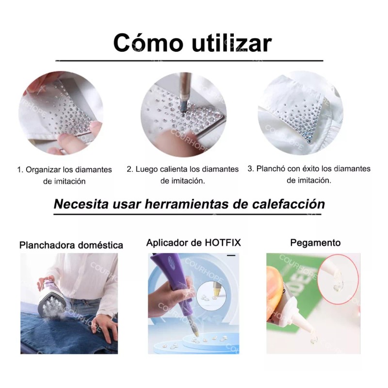 Courhope 6616 Kit De Bisuteria Cristal Pedreria Para Ropa Uñas