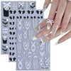 5 Sheets Ballet Bow Nail Art Stickers 5D Relief Self