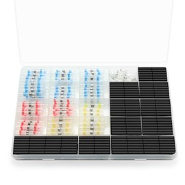 HSUYUN 900 Stück Schrumpfverbinder, Fünf Größen Schrumpfschlauch Sortiment, Wasserdicht Kabel Lötverbinder, Gemischte Farben, für Geräte, Schiffe, Autos