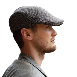 Hanna Hats Donegal Touring Cap Tweed Hat, Grey Salt and Pepper Shakers