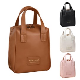 Makeup Bag, Travel Cosmetic Bag with Large Capacity, Portable Makeup Organiser, Toiletry Bag for Travel Utensils with Handle and Compartments for Women and Girls, mocha brown, European and American