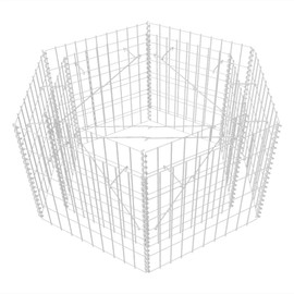 vidaXL Gabion Basket Hexagonal, Galvanised Steel Gabion Planter, Gabion Raised Bed for Garden, High Load Capacity, 39.4"x35.4"x19.7"