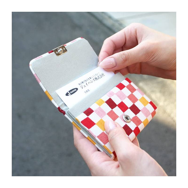 [Kyoto Raku~Traditional Japanese Miscellaneous Goods] Gusseted Business Card Case, Bean