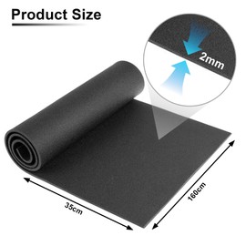 Foam Board Black EVA Foam Board - 350 mm (W) x 2 mm (D) x 1.6 m (L) Foam Panels, EVA Foam Foam for Cosplay Costume, Crafts, DIY Projects