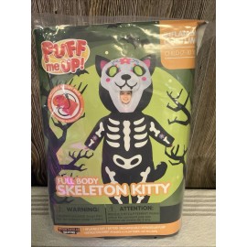 Puff Me Up Inflatable Costume Full Body Skeleton Kitty Ages 7-10