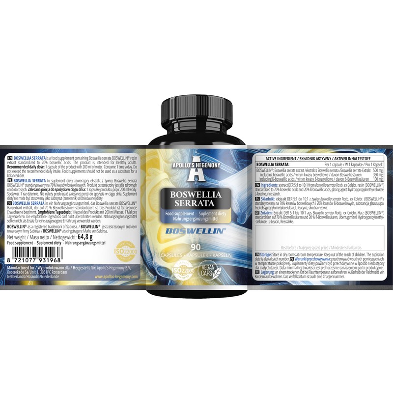 Boswellia Serrata 500 mg – 90 Vegan Capsules | 90-Day