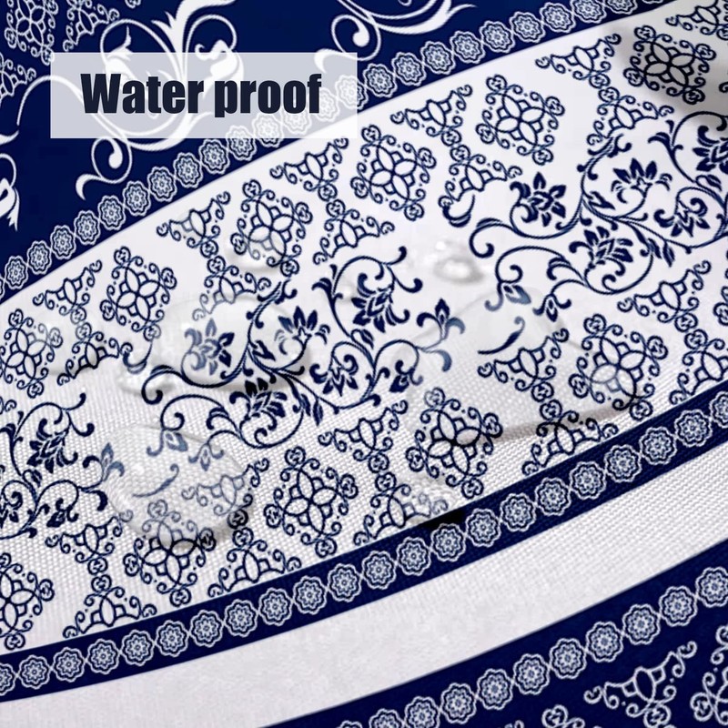 Virtumob Bohemian Oval Tablecloth 60x84inch,Tablecloth Farmhouse Water Proof Polyester Table