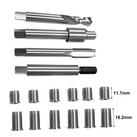 JMSMSH M8*1.0 Metric Thread Repair kit,6 11.7MM Stainless Steel Inserts and 6 16.2MM Stainless Steel Inserts