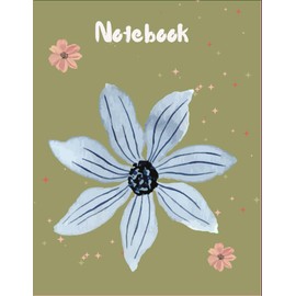 Notebook: white and beige floral watercolor notebook