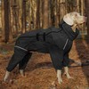 Dog Raincoat with Side Zipper Reflective Tape and Leash Holes,Waterproof