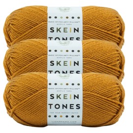 Lion Brand (3 Pack) Lion Brand Yarn 202-134U Basic Stitch Anti Pilling "Skein Tones", Honey