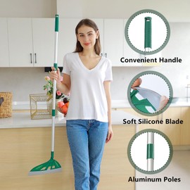 Magic Air Silicone Broom Sweeper, Multifunction Silicone Broom, Household Squeegee Broom for Floor Cleaning, Bathroom, pet Hair, Dog Broom Brush Set Green