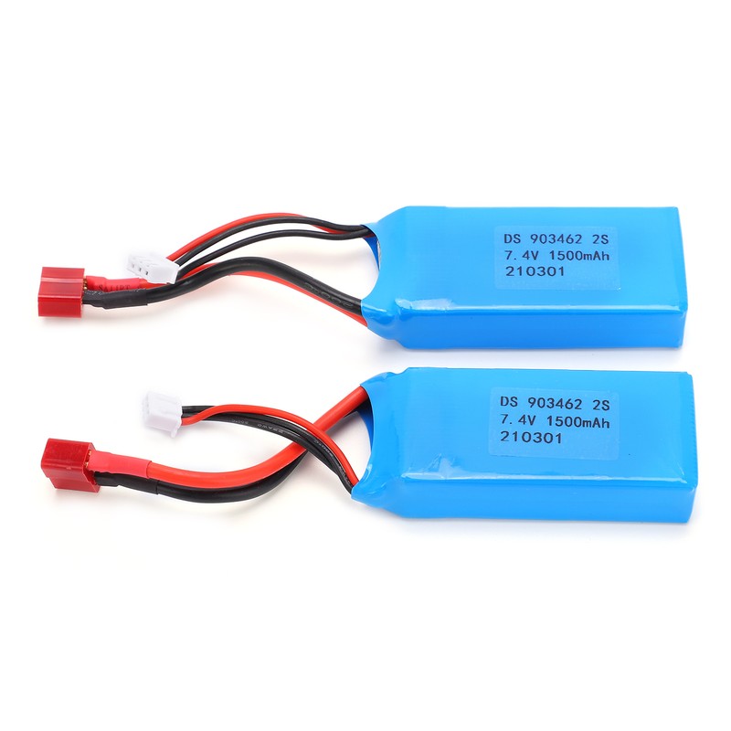7.4V 1500mAh Lithium Batteries 15C T Plug Model Battery for