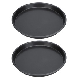 Pizza Pan Dish Bandeja para Hornear Bandeja 2 Piezas Deep Carbon Steel Pancake Maker Pan Pan Pancake Bandeja para Pizza para Cocina (12 pulgadas)