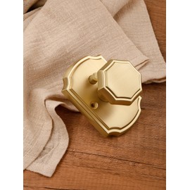 SORWDUERM 1 Pack Gold Door Knobs Privacy Door Knob Satin Brass Door Knob Interior Brushed Gold Door Knobs for Bedroom and Bathroom,Zinc Alloy