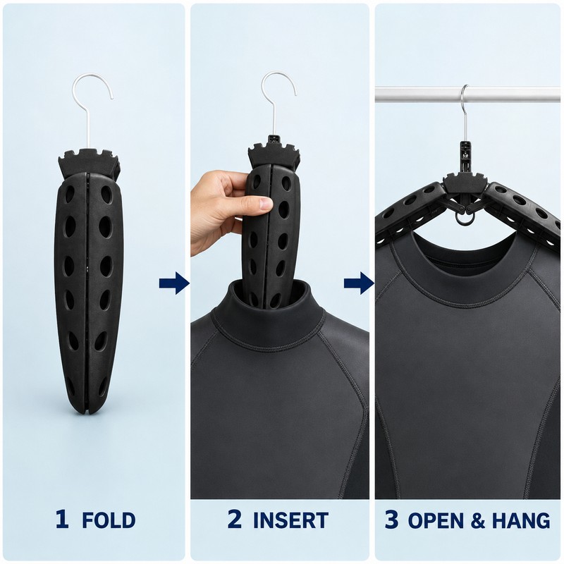 Foldable Wetsuit Hanger for Drying – Lightweight Plastic Design for