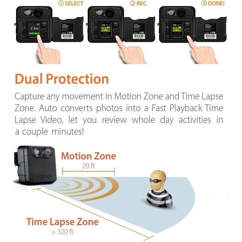 Brinno MAC200DN Portable Motion Activated Wireless Outdoor Security Camera (Black)