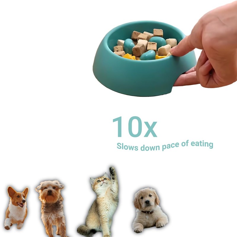 CHOMP'R Mini Interactive Slow Feeder Dog Bowls, Anti-Bloating Pet Slow