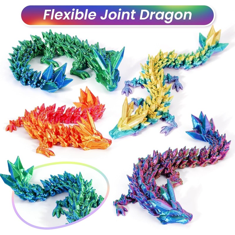 4Pcs 3D Printed Dragon in Egg,8.5CM Mini Dragon Egg,Flexible Joints