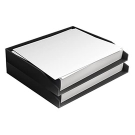 Staples TRU RED Side Load Stackable Plastic Letter Trays, Black, 4/Carton (TR55289-CCVS)