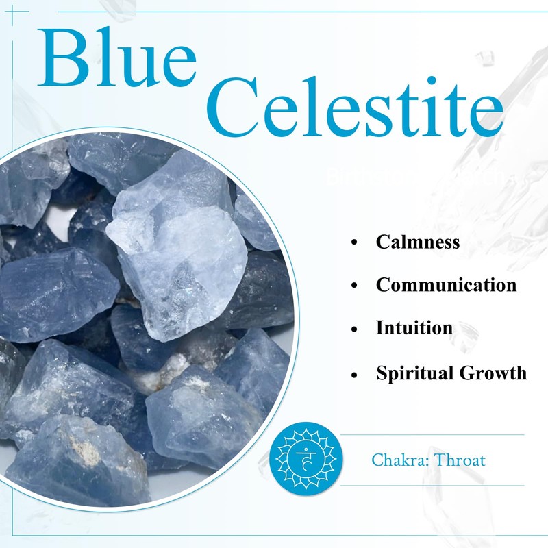 mookaitedecor Natural Celestite Crystal Ball with Acrylic Stand, 50-60 mm