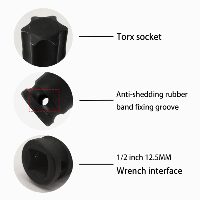 JEUCLEL T20 Torx Star 6 Point Impact Bit Socket, T20