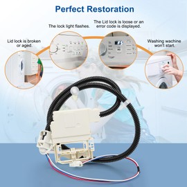 WH08X32697 Washer Lid Lock and Harness Assembly, Lid Latch Switch Compatible with GE HotPoint Washing Machine Parts, Replaces WH01X26114 WH01X24114 WH01X27954 WH08X31577