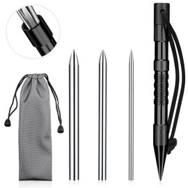 Paracord Knotters Tool Marlin Spike with 3 Pieces Paracord FID Paracord Tools Marlin Spike Stainless Steel Paracord Needle Lacing Needles for Paracord Leather Rope Cords Work Bracelet Weaving (Black)