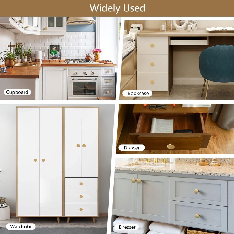 oumuik Furniture knobs, gold, knobs for drawers, doors, cupboards with