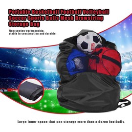 Caredy Pro-Traveller Equipo De Malla Portátil Impermeable, Extra Grande Bolsa De Lona Bolsa De Hombro De Bola De Red De Alta Resistencia Baloncesto Voleibol Pelota De Fútbol BalóN De FúTbol Bolsa