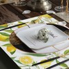Lemon Flowers Placemats Set of 6 Washable Non-Slip Burlap Table