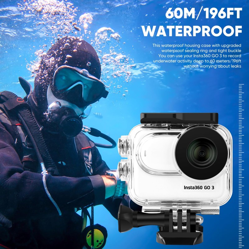LEWOTE Waterproof Case and Floating Hand Grip Compatible with Insta360