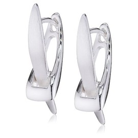 Vinani CXV Hinged Creole Earrings, X-Shaped, 925 Sterling Silver