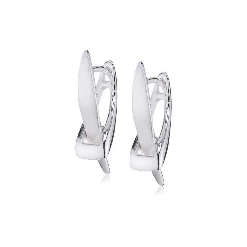 Vinani CXV Hinged Creole Earrings, X-Shaped, 925 Sterling Silver