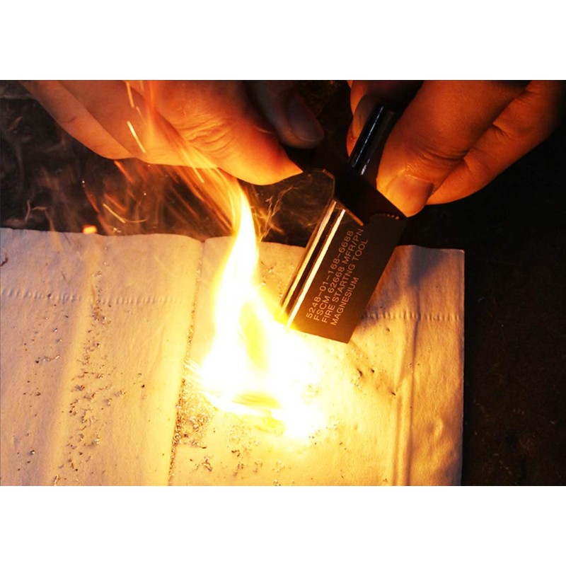 Giskieo Magnesium Flint Fire Starter, Survival Fire Blocks with Striker