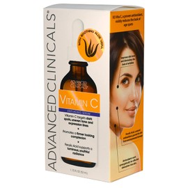 Advanced Clinicals Vitamin C Anti-aging Serum for Dark Spots, Uneven Skin Tone, Crows Feet and Expression Lines. (Two - 1.75oz)