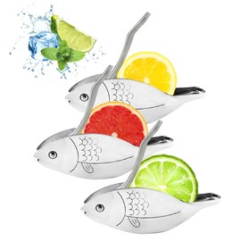 HyzaPhix 3pcs Lemon Juicer, Manual Lemon Squeezer Portable Lime Juicer, Bird Shape Hand Press Juicer for Orange Lemon Lime Pomegranate (fish)