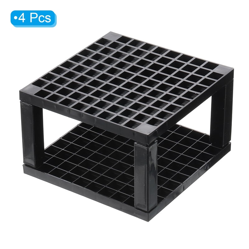 PATIKIL 4pcs Black Plastic Paint Brush Storage Organizer, 96 Holes,