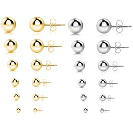 12 Pairs Tiny Earrings Stainless Steel Stud Endless Small Earrings Set Tiny Ball Stud Earrings Cartilage Earrings for Men Women with Jewellery Box