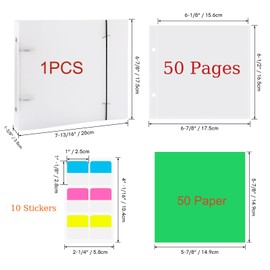 111 Pages1Sets 6x6 Cookie Stencil Storage Binder Die Cut and Stamp Storage Folder Baking Stencil Organizer Scrapbooking Cutting Dies Stencil Storage Book Collections Case Organizer (Transparent)