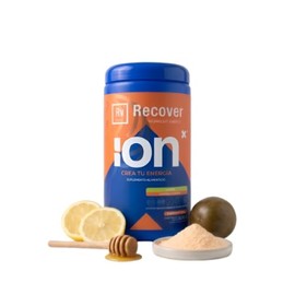 ION X Recover | 7 Electrolitos en Polvo para Actividad Deportiva Diaria| Natural | L-Lisina + Espirulina + Vitamina C | Miel en Polvo + Monk Fruit | Sin Cafeína | Limón | 500 g | 50 Porciones