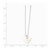 Solid 925 Sterling Silver & Vermeil Polished Fancy Heart Necklace