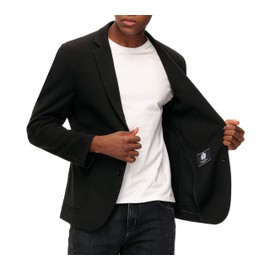 PJ PAUL JONES Casual Blazer for Men Regular Fit Two Button Stretch Knit Sports Coats Black M