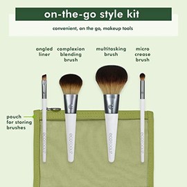 EcoTools, On the Go Style Kit, Set de Brochas para Maquillar, Cepillos Cosméticos de Uso Diario, Kit de Maquillaje para Viaje, Modelo 1613